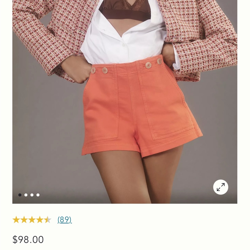 Anthropologie PILCRO high-rise shorts NWT 🧡 Beautiful Shorts ! COUPLE LEFT